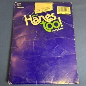 Hanes Too Pantyhose Sandalfoot Style 117 White‎ EF Barely There USA 100% Nylon